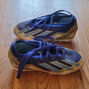 Adidas Kids Blue and Gold Messi Soccer Cleats